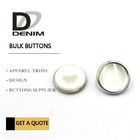 Silver Shank Polyester Bulk Clothing Buttons Pearl Finish 20L With Mental Rim