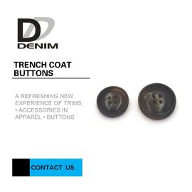 Professional DTM Design Trench Coat Buttons 4 Holes Customized Engraved Logo